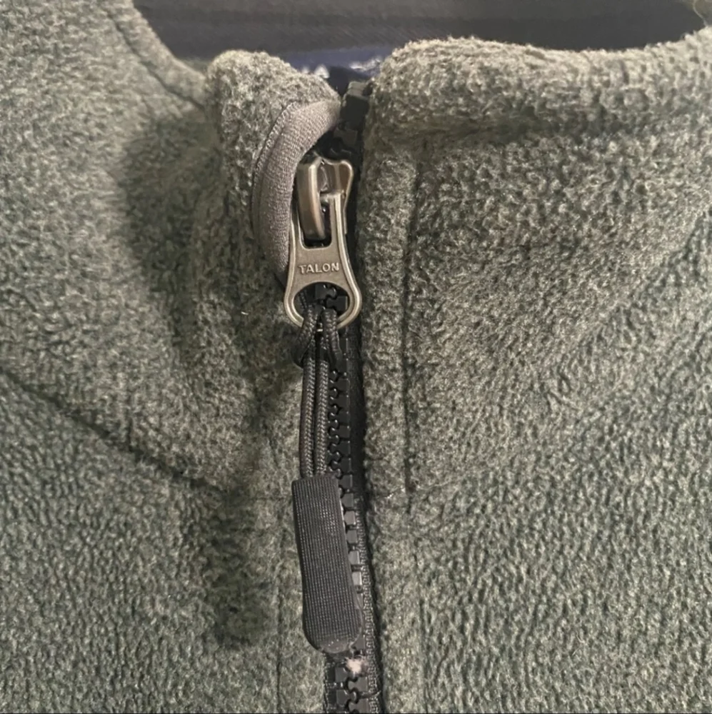 Lands’ End Polartec Gray Fleece 2 Side Pocket Jacket Front Zip Men Size XXL